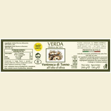 Ventresca di Tonno all'Olio di Oliva 200gr
