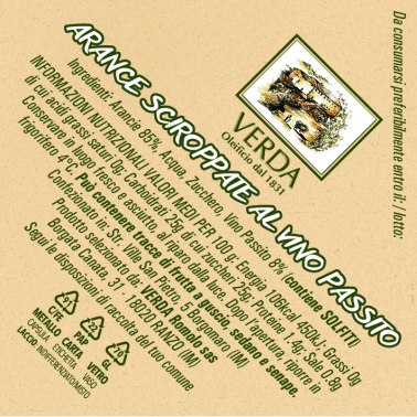 Arance sciroppate al Vino Passito 210 gr