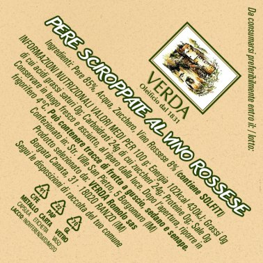 Pere sciroppate al Vino Rossese 230 gr
